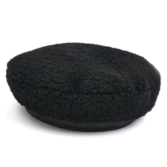 HERMES エルメス ムートンファー ベレー帽 ブラック 56 レディース【中古】