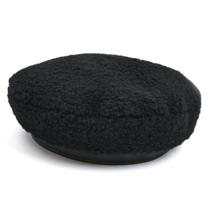 HERMES エルメス ムートンファー ベレー帽 ブラック 56 レディース【中古】