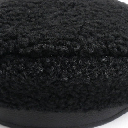 HERMES エルメス ムートンファー ベレー帽 ブラック 56 レディース【中古】