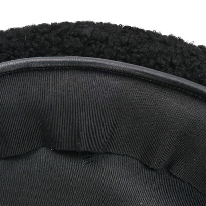 HERMES エルメス ムートンファー ベレー帽 ブラック 56 レディース【中古】