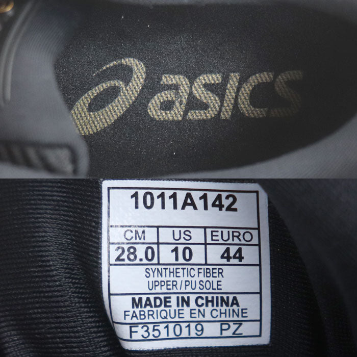 asics アシックス メタライド ランニングシューズ スニーカー ブラック レッド 1011A142 28cm メンズ【中古】