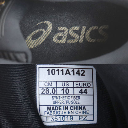 asics アシックス メタライド ランニングシューズ スニーカー ブラック レッド 1011A142 28cm メンズ【中古】