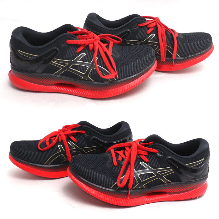 asics アシックス メタライド ランニングシューズ スニーカー ブラック レッド 1011A142 28cm メンズ【中古】