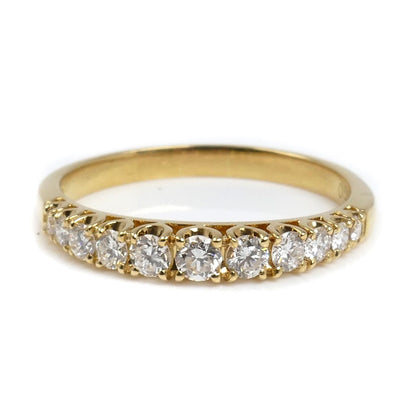 K18YG イエローゴールド ハーフエタニティ リング・指輪 ダイヤモンド0.50ct 14号 2.5g レディース【中古】