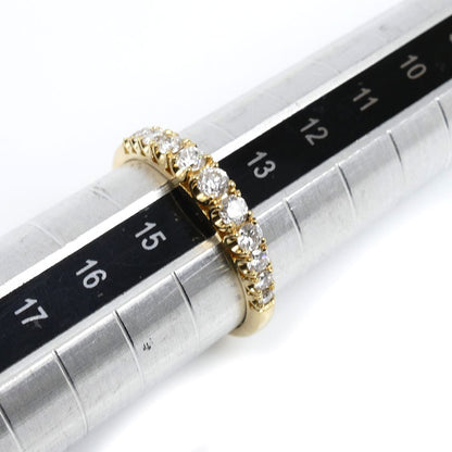 K18YG イエローゴールド ハーフエタニティ リング・指輪 ダイヤモンド0.50ct 14号 2.5g レディース【中古】