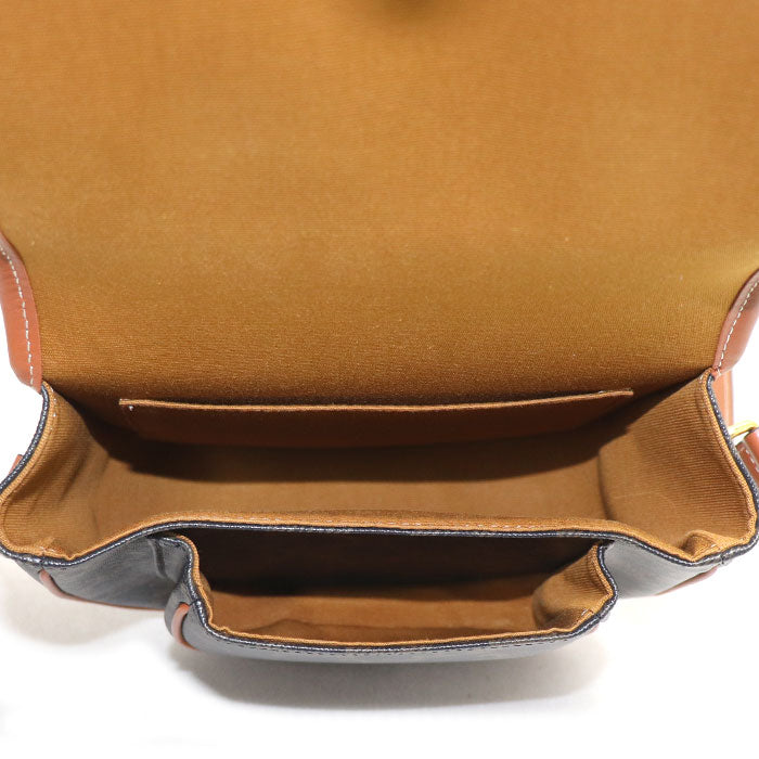 CELINE セリーヌ トリオンフ フォルコ ミディアム ショルダーバッグ ブラウン タン 191502BZJ.04LU レディース【中古】【美品】