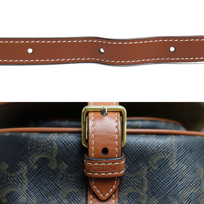 CELINE セリーヌ トリオンフ フォルコ ミディアム ショルダーバッグ ブラウン タン 191502BZJ.04LU レディース【中古】【美品】