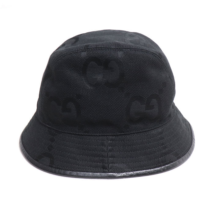 GUCCI グッチ ジャンボGGキャンバス バケットハット ハット ブラック 727563 L ユニセックス【中古】【美品】