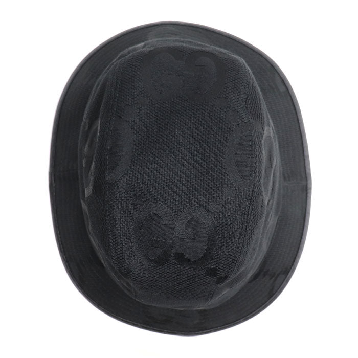 GUCCI グッチ ジャンボGGキャンバス バケットハット ハット ブラック 727563 L ユニセックス【中古】【美品】