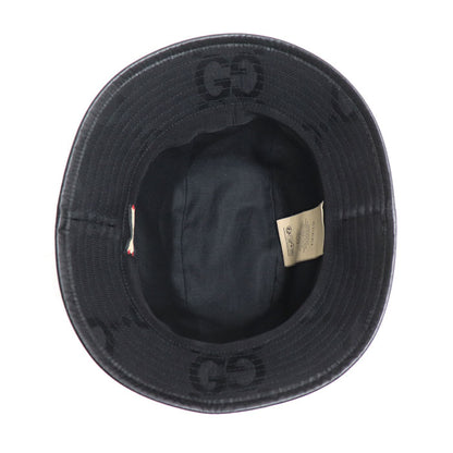 GUCCI グッチ ジャンボGGキャンバス バケットハット ハット ブラック 727563 L ユニセックス【中古】【美品】