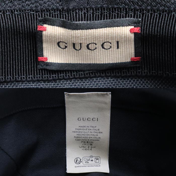 GUCCI グッチ ジャンボGGキャンバス バケットハット ハット ブラック 727563 L ユニセックス【中古】【美品】