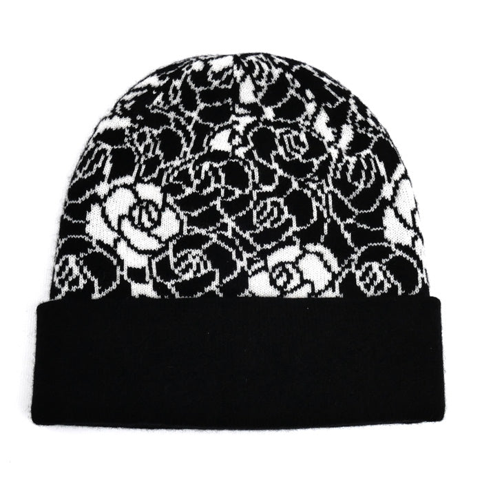 CHANEL シャネル カメリア ニットキャップ ブラック ホワイト AA9508 レディース【中古】【美品】