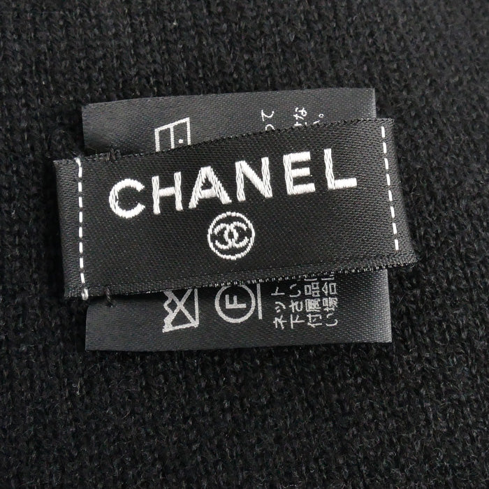 CHANEL シャネル カメリア ニットキャップ ブラック ホワイト AA9508 レディース【中古】【美品】