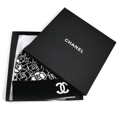CHANEL シャネル カメリア ニットキャップ ブラック ホワイト AA9508 レディース【中古】【美品】