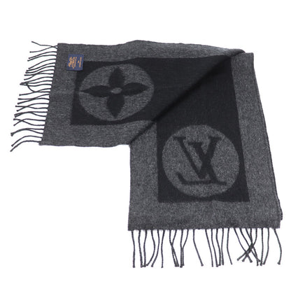 LOUIS VUITTON ルイ・ヴィトン エシャルプ カーディフ マフラー ブラック グレー M70482 AB1128 ユニセックス【中古】