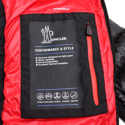 MONCLER モンクレール CANMORE ダウンジャケット ブラック レッド G20971A50400 
1 GRENOBLE メンズ【中古】