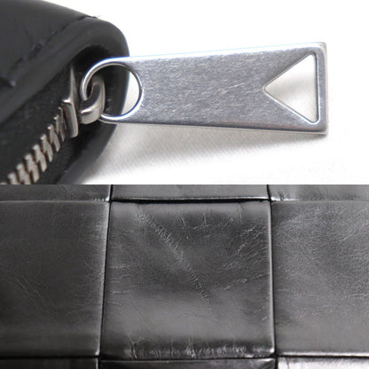 BOTTEGAVENETA ボッテガヴェネタ マキシイントレチャート ジップアラウンド カセット 長財布 ラウンドファスナー ブラック 690945 ユニセックス【中古】