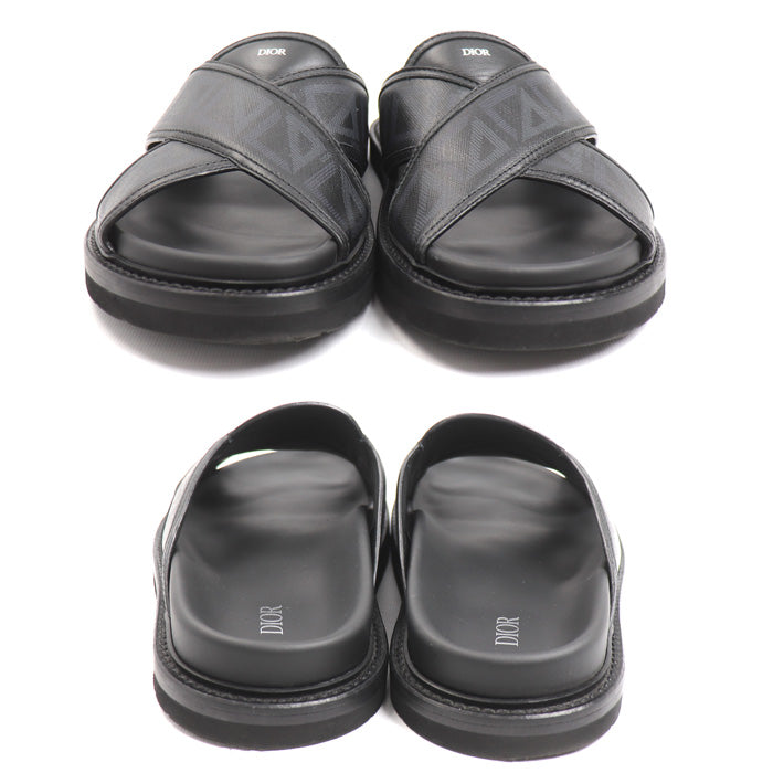 Dior ディオール DIOR HOMME ダイヤモンドロゴ サンダル ブラック LS0322 42 メンズ【中古】