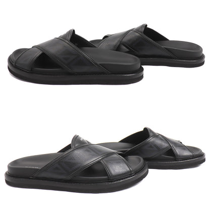 Dior ディオール DIOR HOMME ダイヤモンドロゴ サンダル ブラック LS0322 42 メンズ【中古】