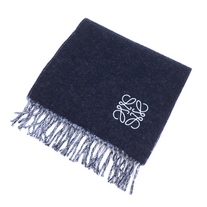 LOEWE ロエベ ロゴ アナグラム バイカラー スカーフ マフラー ネイビー ブルー F810250X01 ユニセックス【中古】