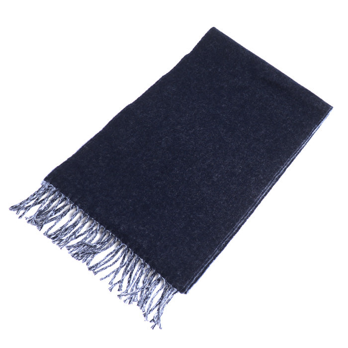 LOEWE ロエベ ロゴ アナグラム バイカラー スカーフ マフラー ネイビー ブルー F810250X01 ユニセックス【中古】