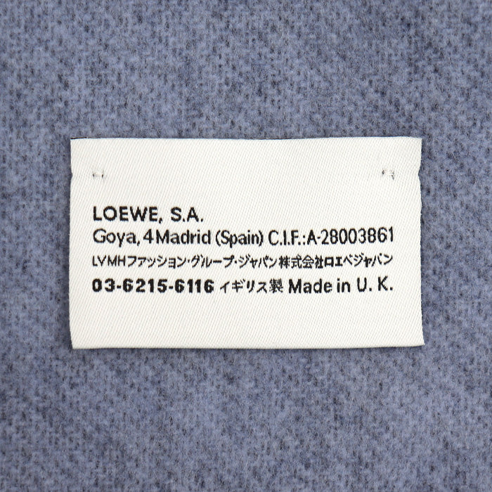 LOEWE ロエベ ロゴ アナグラム バイカラー スカーフ マフラー ネイビー ブルー F810250X01 ユニセックス【中古】