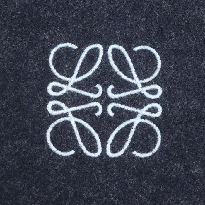 LOEWE ロエベ ロゴ アナグラム バイカラー スカーフ マフラー ネイビー ブルー F810250X01 ユニセックス【中古】