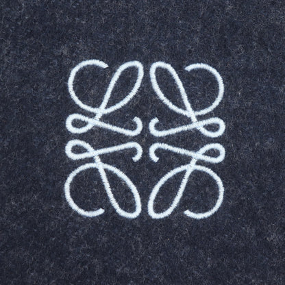 LOEWE ロエベ ロゴ アナグラム バイカラー スカーフ マフラー ネイビー ブルー F810250X01 ユニセックス【中古】