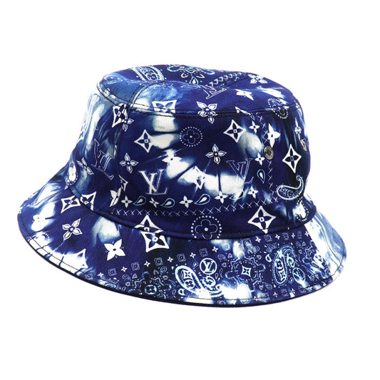 LOUIS VUITTON ルイ・ヴィトン ボネ･モノグラム バンダナ リバーシブル ハット ブルー MP3344 NX1252 ユニセックス【中古】【美品】