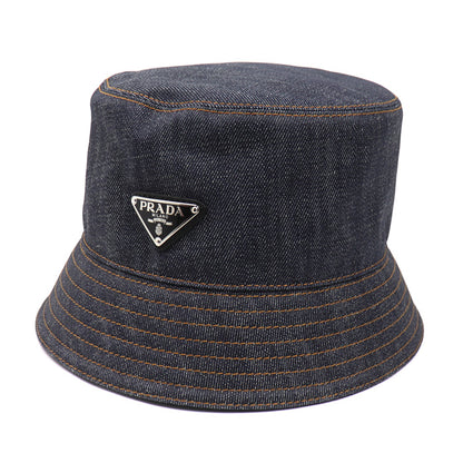 PRADA プラダ バケットハット デニム ハット ネイビー 2HC137 15C7 F0008 L ユニセックス【中古】【美品】