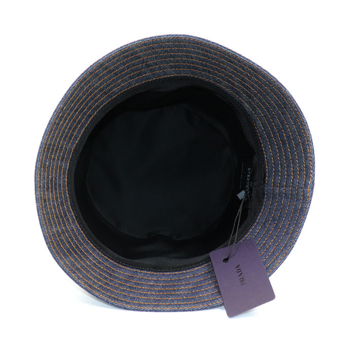 PRADA プラダ バケットハット デニム ハット ネイビー 2HC137 15C7 F0008 L ユニセックス【中古】【美品】