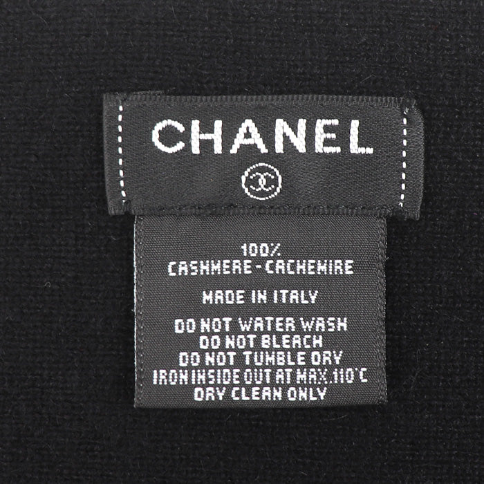 CHANEL シャネル ココマーク ストール マフラー ブラック レディース【中古】【美品】