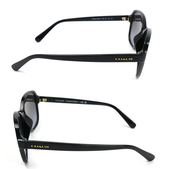 COACH コーチ オーバーサイズド オーバル サングラス ブラック CAE95 56□15 140 3N レディース【中古】