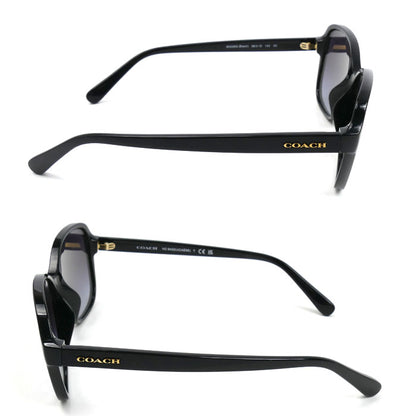 COACH コーチ オーバーサイズド オーバル サングラス ブラック CAE95 56□15 140 3N レディース【中古】