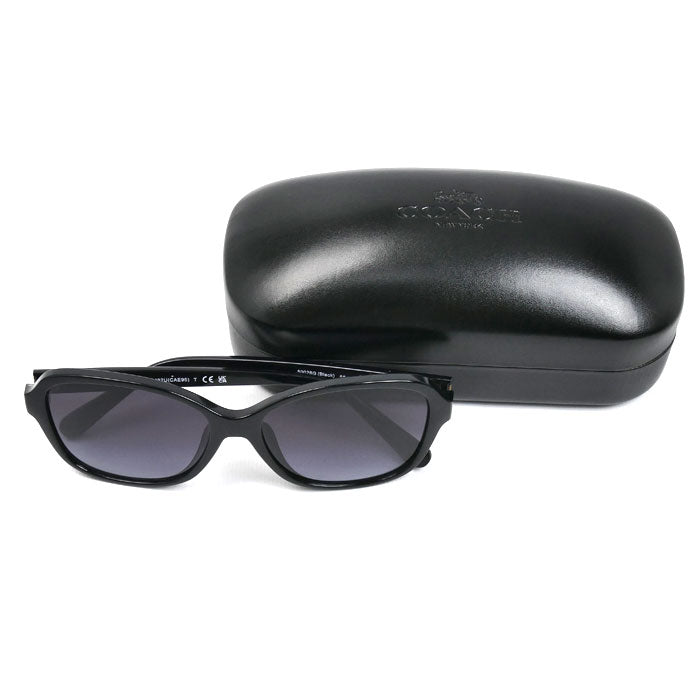 COACH コーチ オーバーサイズド オーバル サングラス ブラック CAE95 56□15 140 3N レディース【中古】