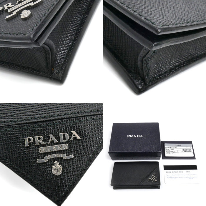 PRADA プラダ サフィアーノ カードケース ブラック 2MC122 QME F0002 メンズ【中古】【美品】