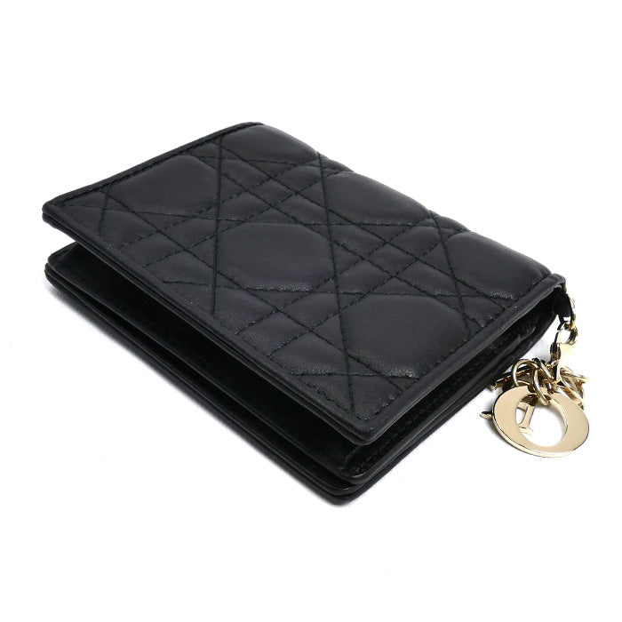 Dior ディオール レディディオール ガーデニア ウォレット ミニ カードケース ブラック S0178ONMJ_M900 レディース【中古】【極美品】