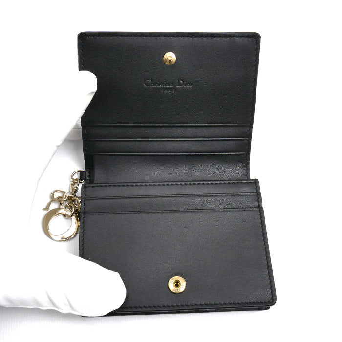 Dior ディオール レディディオール ガーデニア ウォレット ミニ カードケース ブラック S0178ONMJ_M900 レディース【中古】【極美品】