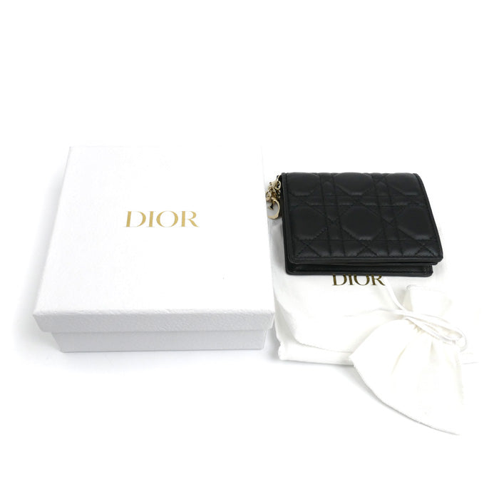 Dior ディオール レディディオール ガーデニア ウォレット ミニ カードケース ブラック S0178ONMJ_M900 レディース【中古】【極美品】