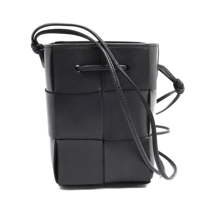 BOTTEGAVENETA ボッテガヴェネタ マキシ イントレチャート カセット ミニ ショルダーバッグ ブラック 680217 レディース【中古】【美品】