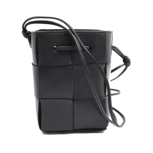 BOTTEGAVENETA ボッテガヴェネタ マキシ イントレチャート カセット ミニ ショルダーバッグ ブラック 680217 レディース【中古】【美品】