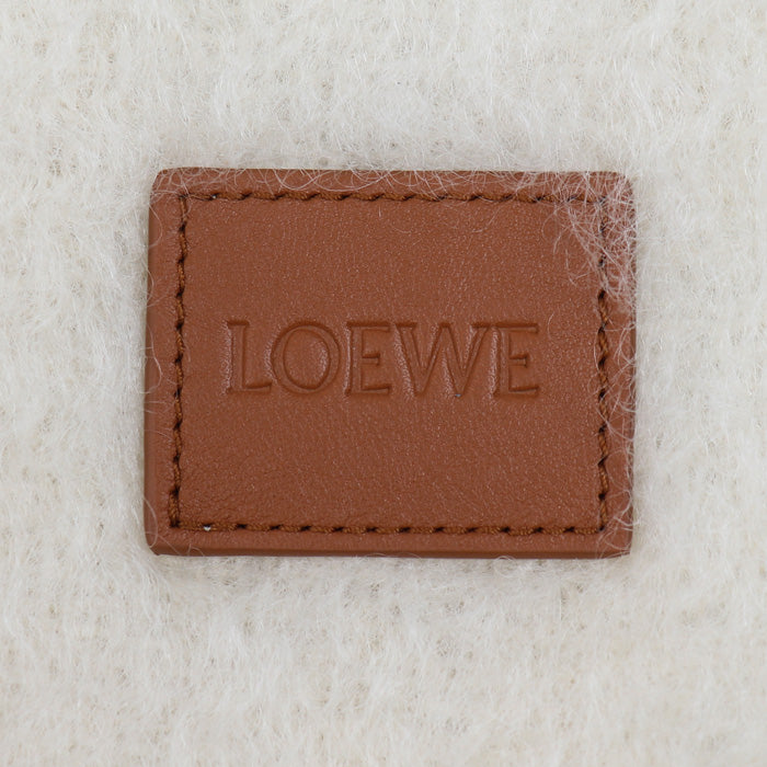 LOEWE ロエベ モヘア フリンジ マフラー ホワイト FSA6SS1X05 レディース【中古】【美品】