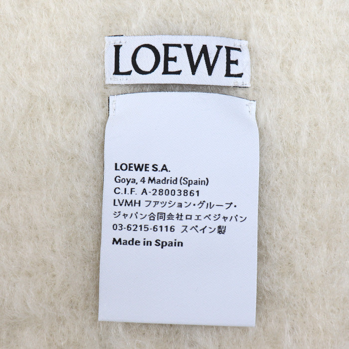 LOEWE ロエベ モヘア フリンジ マフラー ホワイト FSA6SS1X05 レディース【中古】【美品】