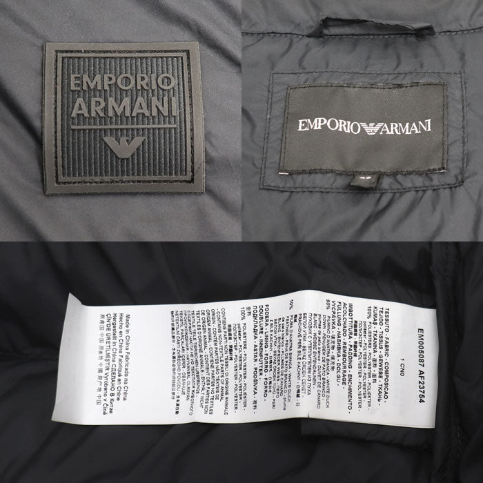 Emporio Armani エンポリオ・アルマーニ ダウンジャケット ブラック :[ 46 メンズ【中古】【美品】
