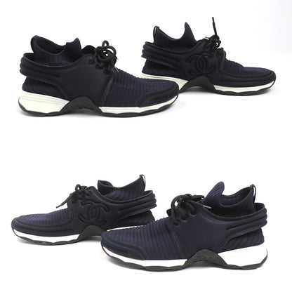 CHANEL シャネル ファブリック ソックスニーカー ココマーク スニーカー ネイビー G33729 
39 レディース【中古】