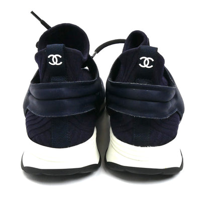 CHANEL シャネル ファブリック ソックスニーカー ココマーク スニーカー ネイビー G33729 
39 レディース【中古】