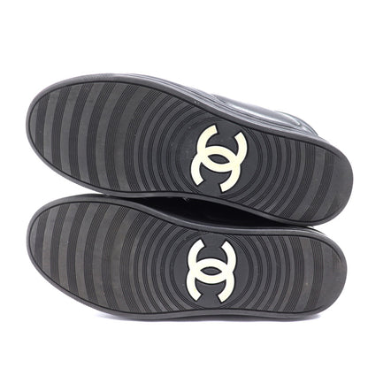 CHANEL シャネル レザー チェーン ハイカット スニーカー ブラック G31316 
33 レディース【中古】