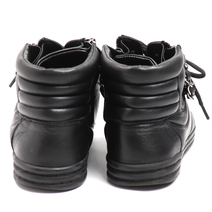 CHANEL シャネル レザー チェーン ハイカット スニーカー ブラック G31316 
33 レディース【中古】