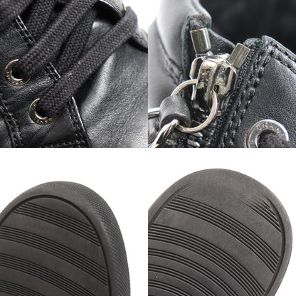 CHANEL シャネル レザー チェーン ハイカット スニーカー ブラック G31316 
33 レディース【中古】