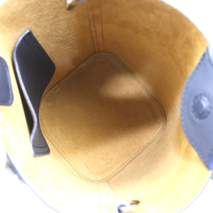 LOEWE ロエベ ぺブル バケットバッグ ミニ 2Wayショルダーバッグ ネイビー AANBBBMX01 レディース【中古】【極美品】